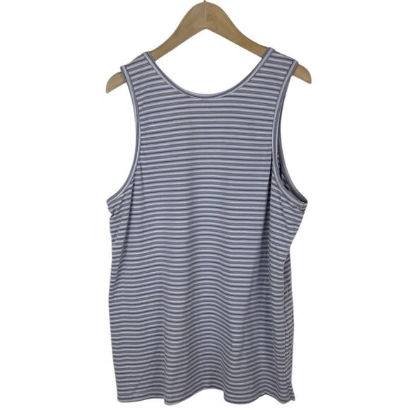 AnyBody Purple and Gray Striped Tank Top Sleeveless Top Size Large - Picture 2 of 4